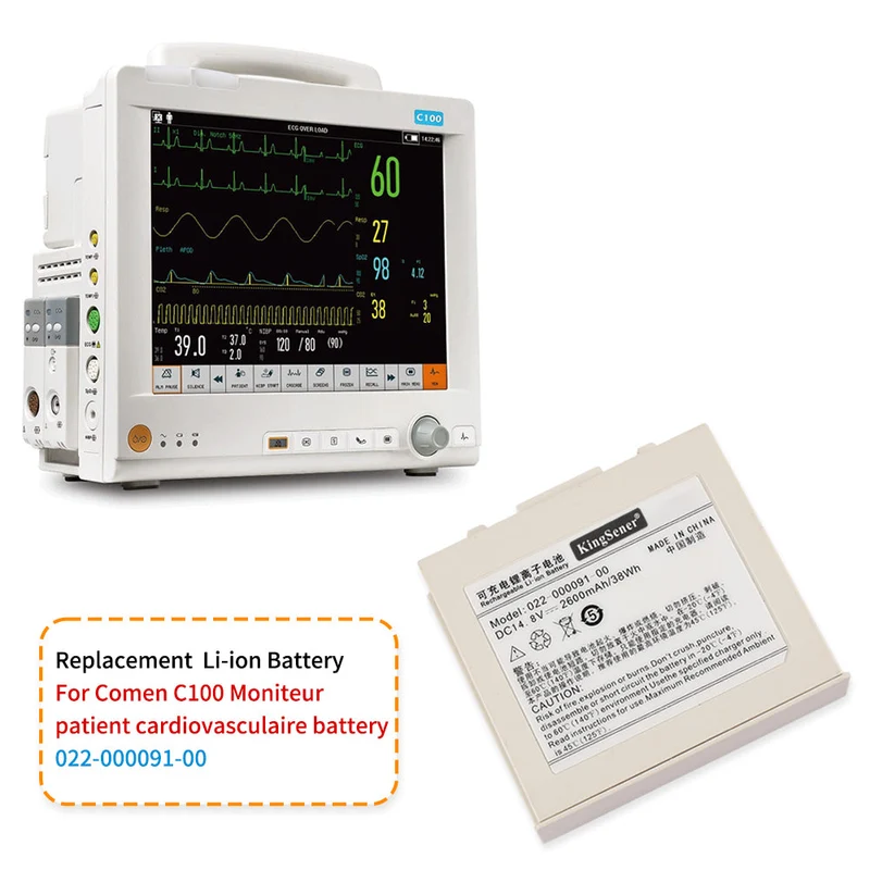 Replacement Li-ion Battery For Comen C100 Moniteur patient cardiovasculaire battery 022-000091-00
