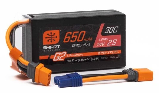 Spektrum Accu G2 lipo 7.4v 650mAh 2S 30C IC2 SPMX652SH2