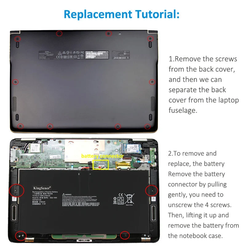 SQU-1605 Replacement Battery For Acer Swift 7 SF713-51 Series