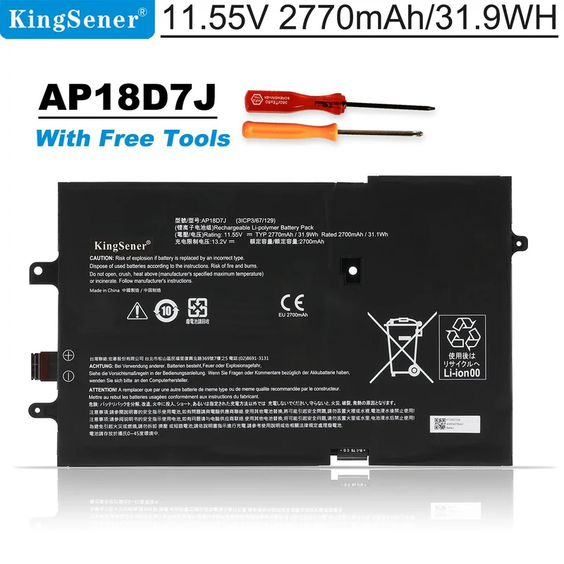 Battery For Acer Swift AP18D7J 3ICP3/67/129 11.55V 31.9WH