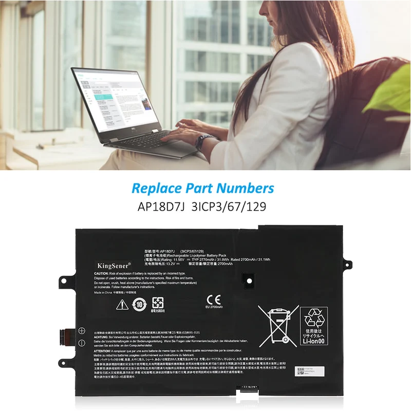 AP18D7J Replacement Battery For Acer Swift SF714-51T-M9H0 SF714-51T-M1K6