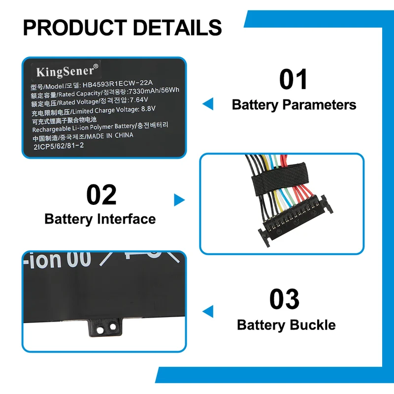 Huawei MateBook 14 Battery HB4593R1ECW-22 HB4593R1ECW-22A 56Wh