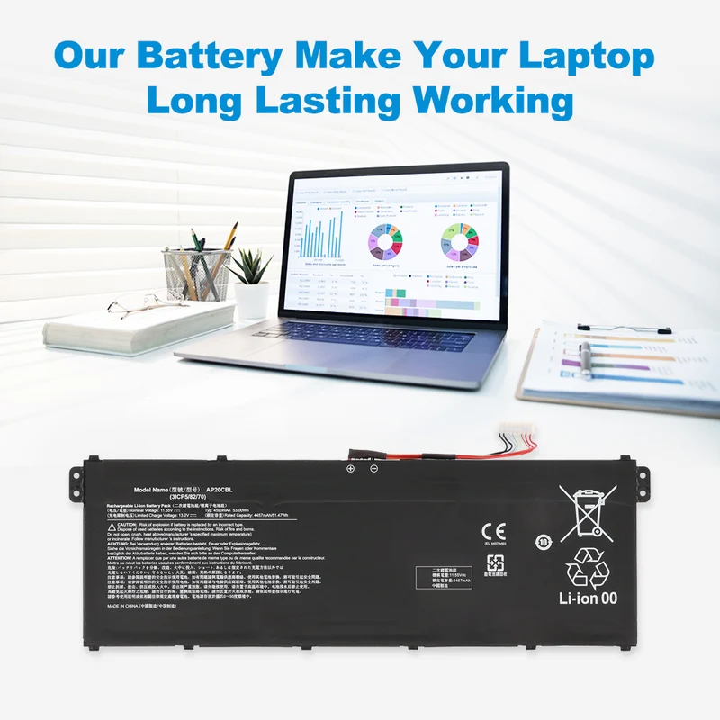 Acer Chromebook 512 C852 series Battery Replacement AP20CBL 53Wh