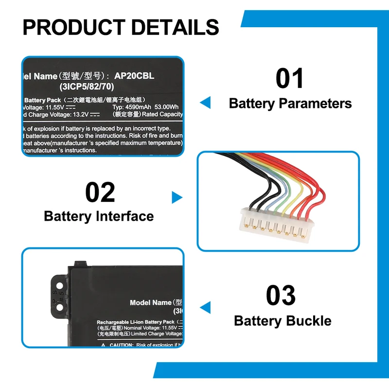 Acer Chromebook 512 C852 series Battery Replacement AP20CBL 53Wh