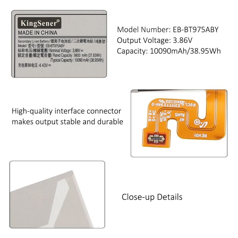 Replacement Battery for Samsung Galaxy EB-BT975ABY – 3.85V 3880mAh