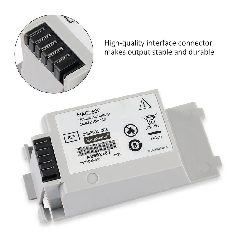 2032095-001 Replacement Battery For GE Healthcare MAC1600 ECG Machine 14.8V 2300mAh
