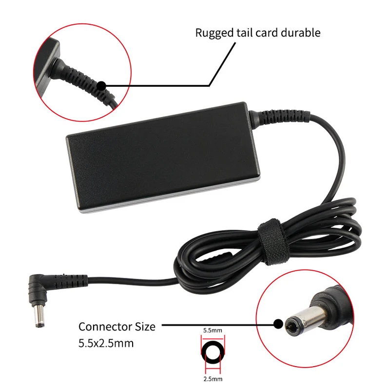 Asus 19V 3.42A 65W Laptop Charger for Vivobook X555L X550 X401