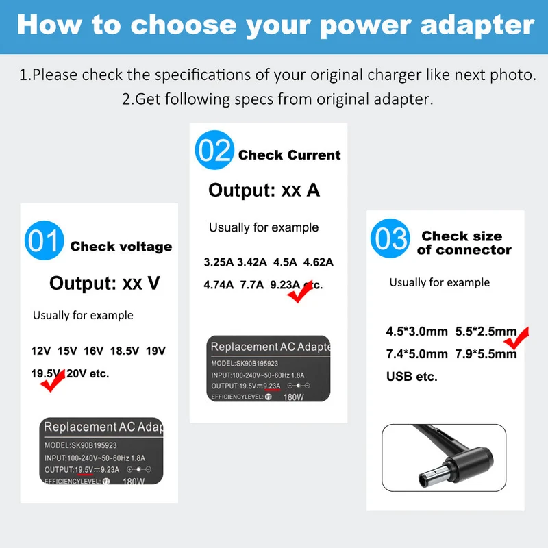 Asus 180W AC Adapter for FX502VM VX7 GL502VM FX503VM — 19.5V 9.23A