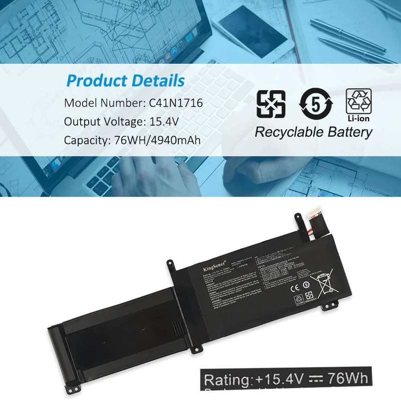Replacement Battery For ASUS ROG Strix GL703GM series GL703GM-NS73