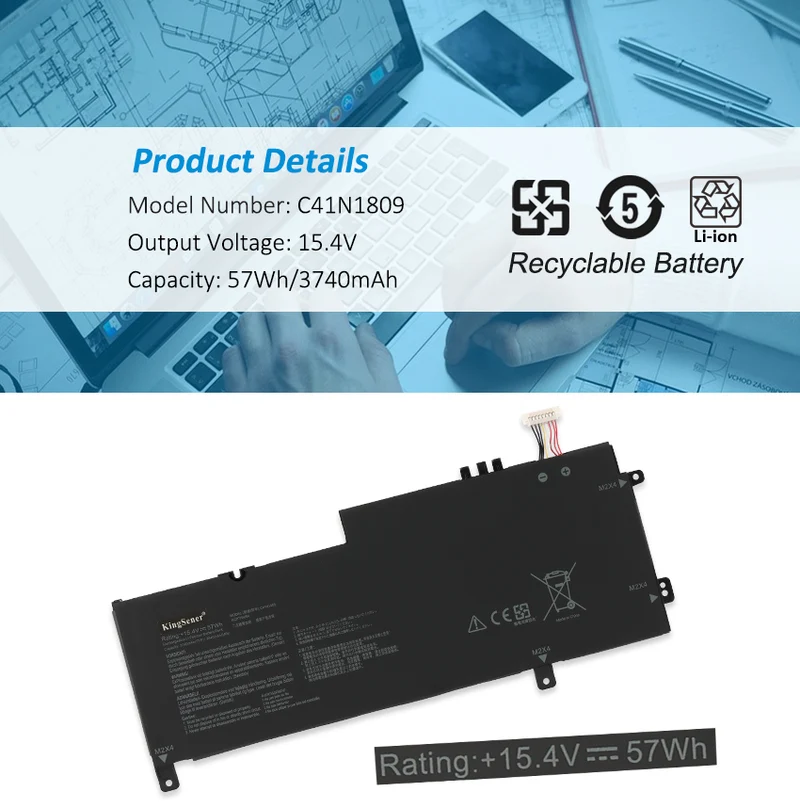 Laptop Battery For Asus Zenbook C41N1809 0B200-03070000 15.4V 57Wh