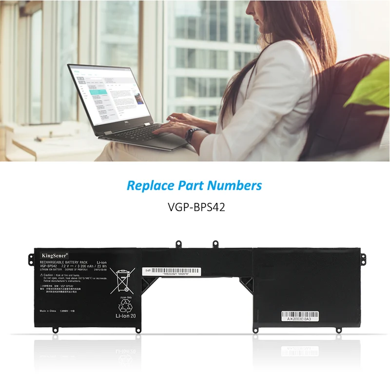 VGP-BPS42 Battery For SONY VAIO Fit 11A multi-flip PC SVF11N15SCP 3200mAh