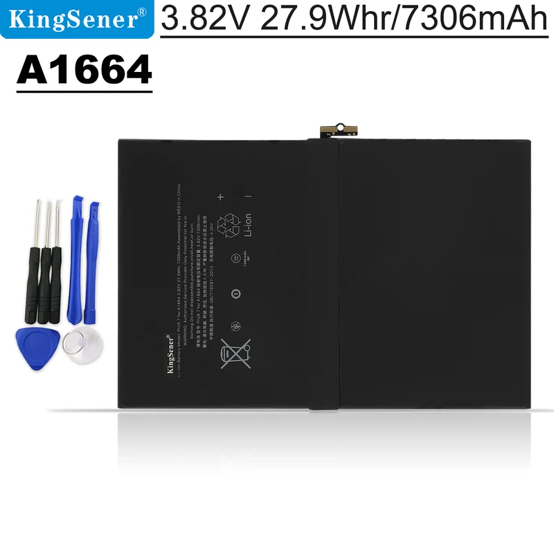 A1664 Replacement Battery For Apple iPad7 Pro 9.7 inch A1673 A1674 A1675 7306mAh
