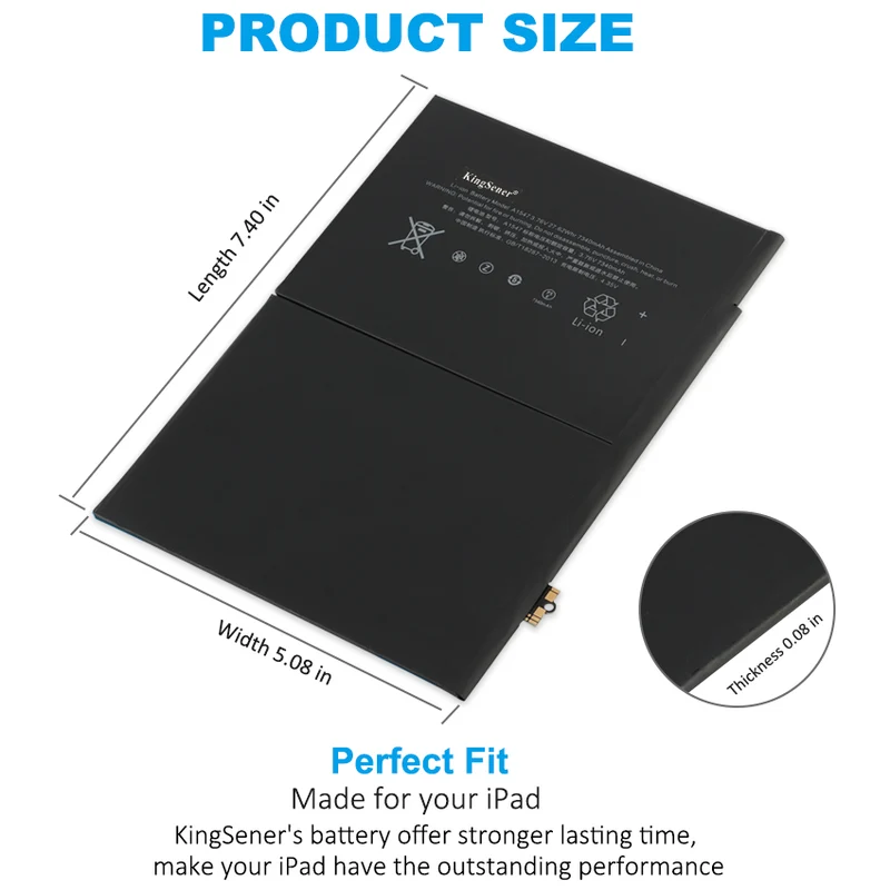 A1547 Replacement Battery For Apple iPad Air 2 A1566 A1567 3.76V 7340mAh