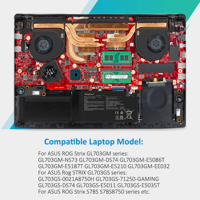 Asus ROG Strix GL703GM GL703GS Battery C41N1716 15.4V 76Wh