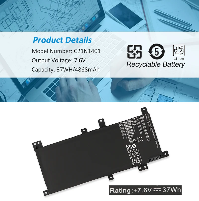 Asus X455 X455L F455L A455L Battery Replacement C21N1401 37Wh