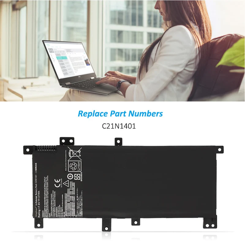Asus R455LD R455L W419L W419LD V405L Battery Replacement C21N1401 37Wh