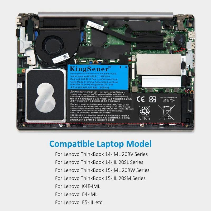 Laptop Battery For Lenovo ThinkBook K4E-IML E4-IML E5-IIL E5-IML