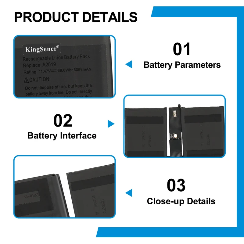 A2519 Battery For Apple MacBook MKGR3LL/A (8-Core CPU, 512 GB storage Silver)