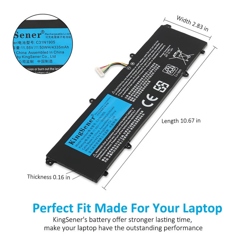 C31N1905 Battery for ASUS VivoBook S14 S433F S433FL S533FL V533F 50Wh