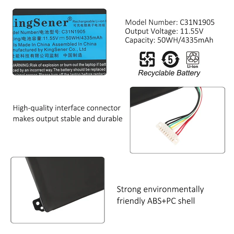 C31N1905 Battery for ASUS VivoBook S14 S433F S433FL S533FL V533F 50Wh