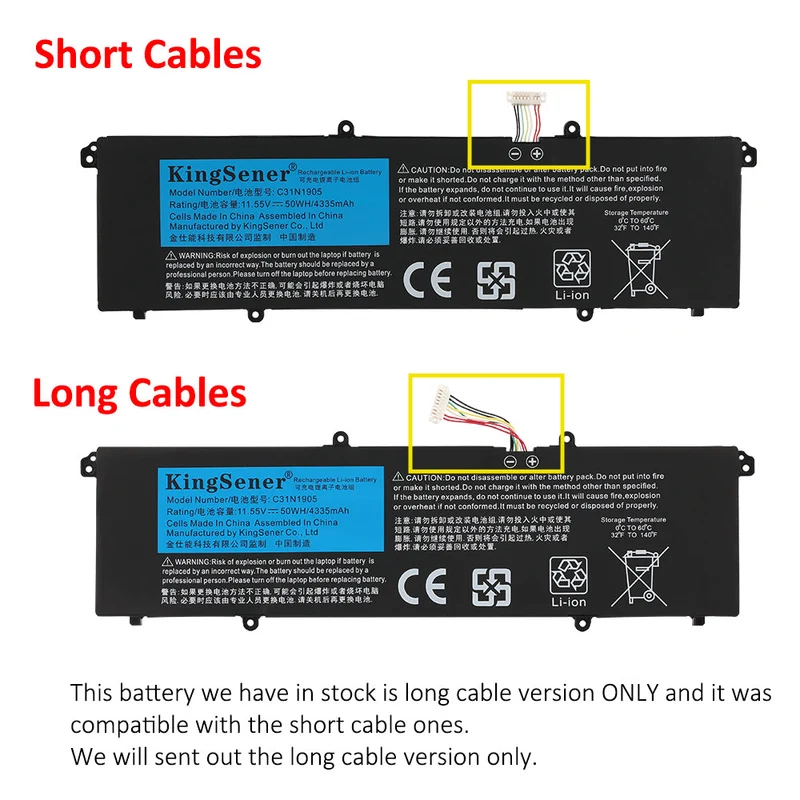 C31N1905 Battery for ASUS VivoBook S14 S433F S433FL S533FL V533F 50Wh