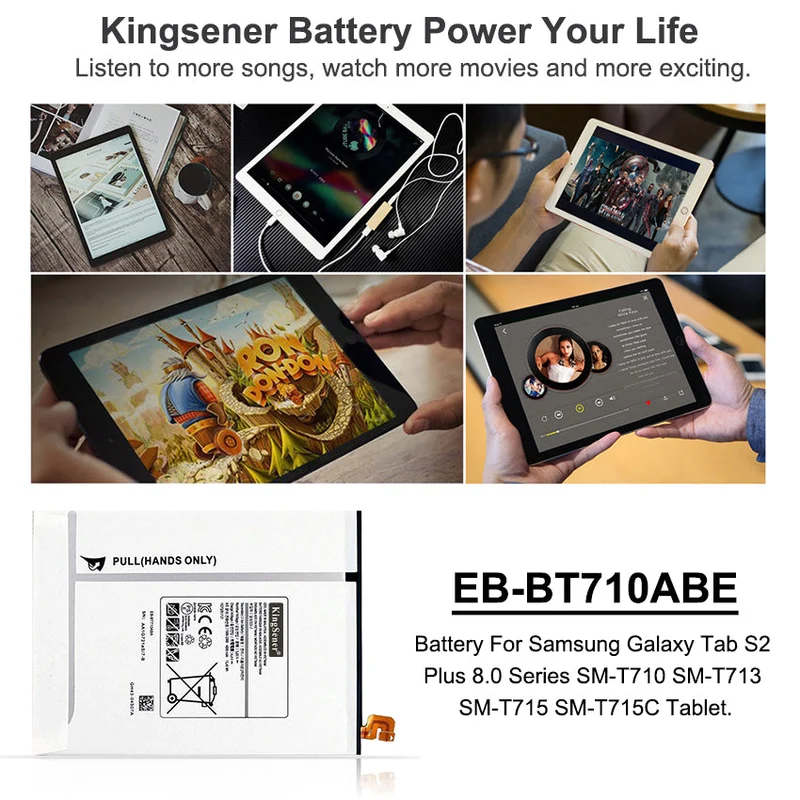 Battery For Samsung Galaxy Tab S2 Plus 8.0 Series SM-T715N0 SM-T715Y SM-T719 SM-T719C SM-T719Y