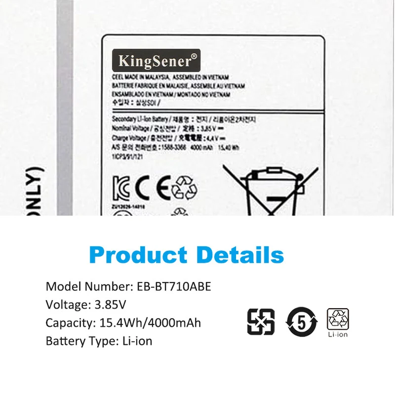EB-BT710ABE Replacement Battery for Samsung Galaxy Tab S2 8.0 SM-T710 SM-T715 4000mAh