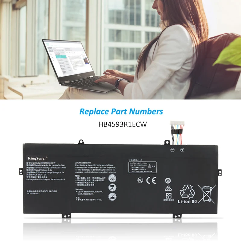 HB4593R1ECW Battery for Huawei MateBook X Pro MACH-W19 MACH-W29 7.6V 57.4Wh