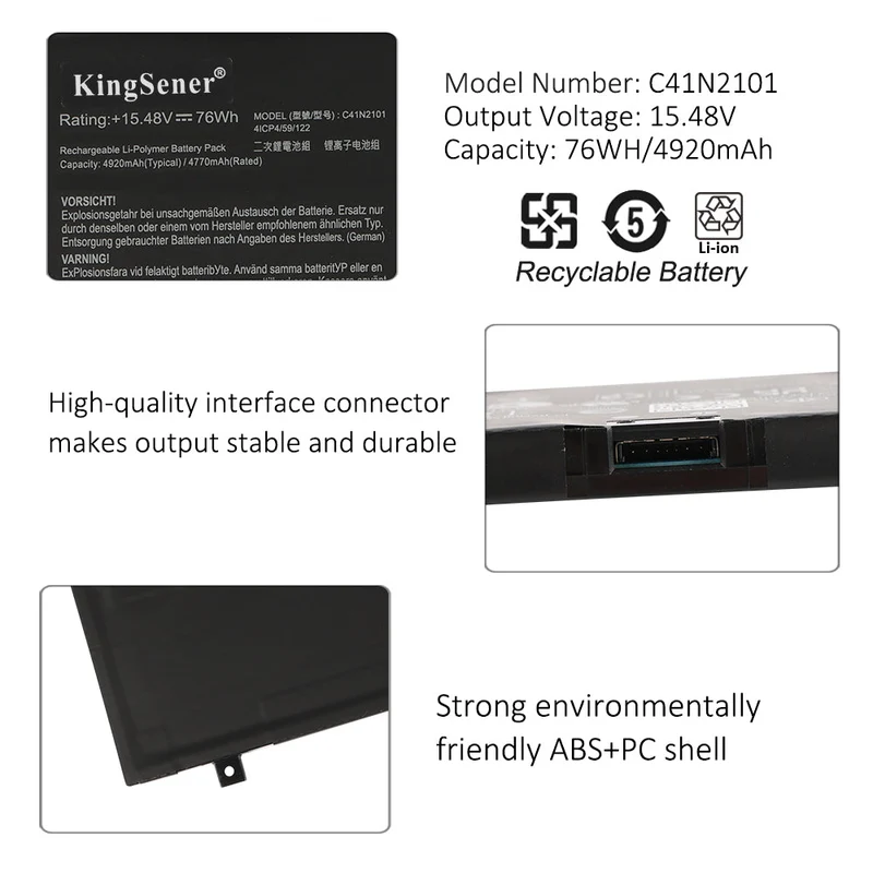 C41N2102 C41N2101 Battery for Asus TUF Gaming FX517ZC FX517ZR 76Wh