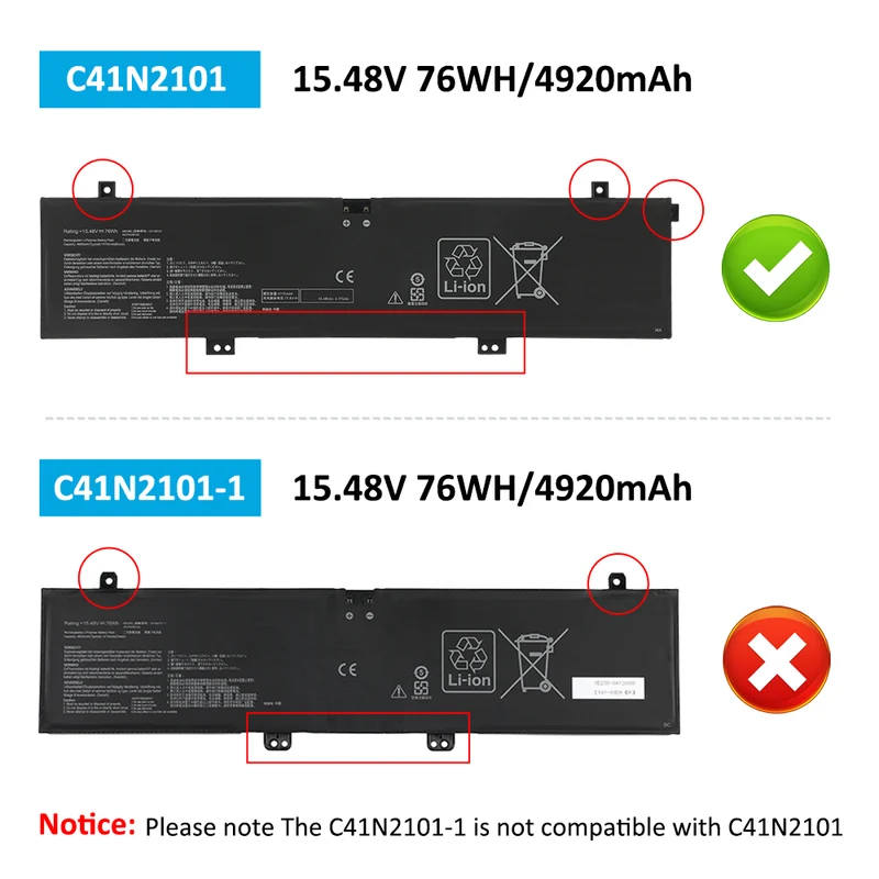 C41N2102 C41N2101 Battery for Asus TUF Gaming FX517ZC FX517ZR 76Wh