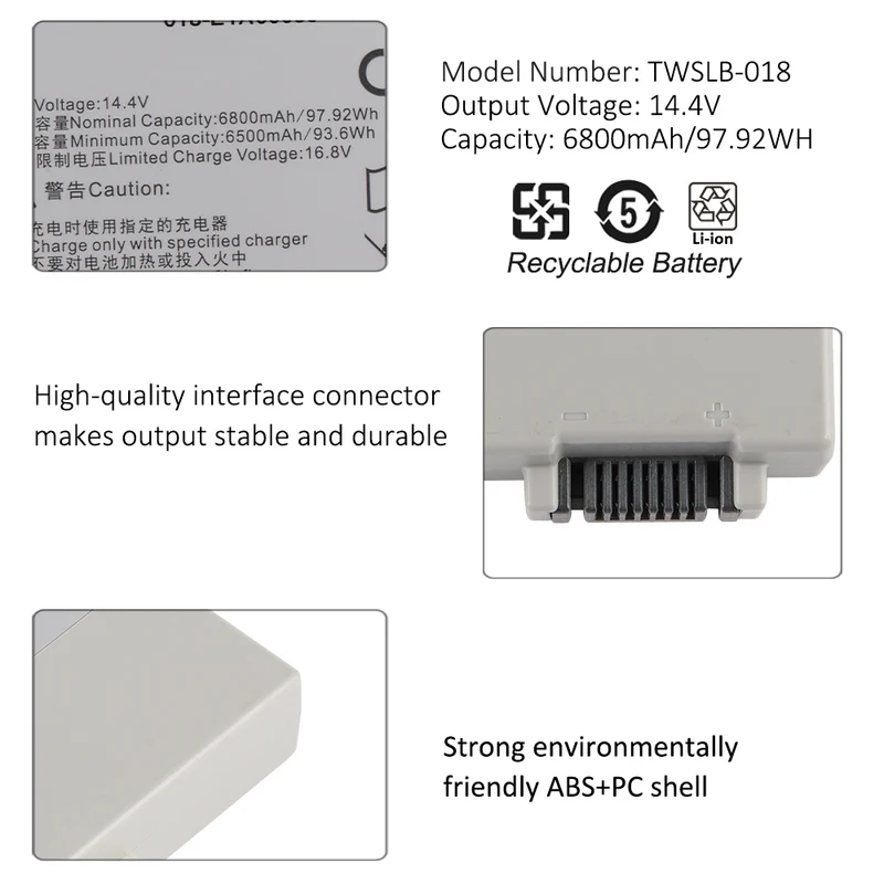 TWSLB-018 Battery for Edan Medical Device 6800mAh 14.4V