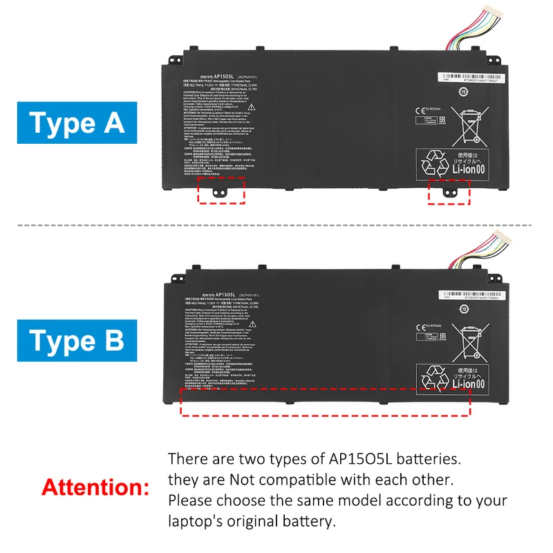 AP15O5L Battery for Acer Aspire S13 S5-371 11.55V 53.9Wh