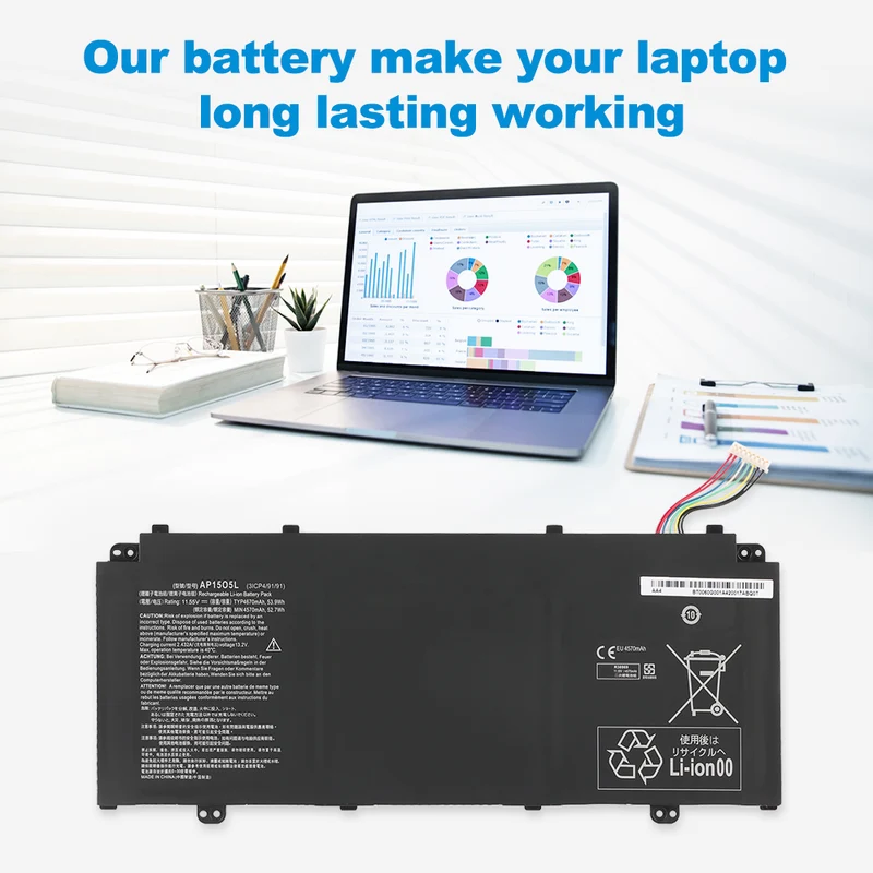 AP15O5L Battery for Acer Aspire S13 S5-371 11.55V 53.9Wh