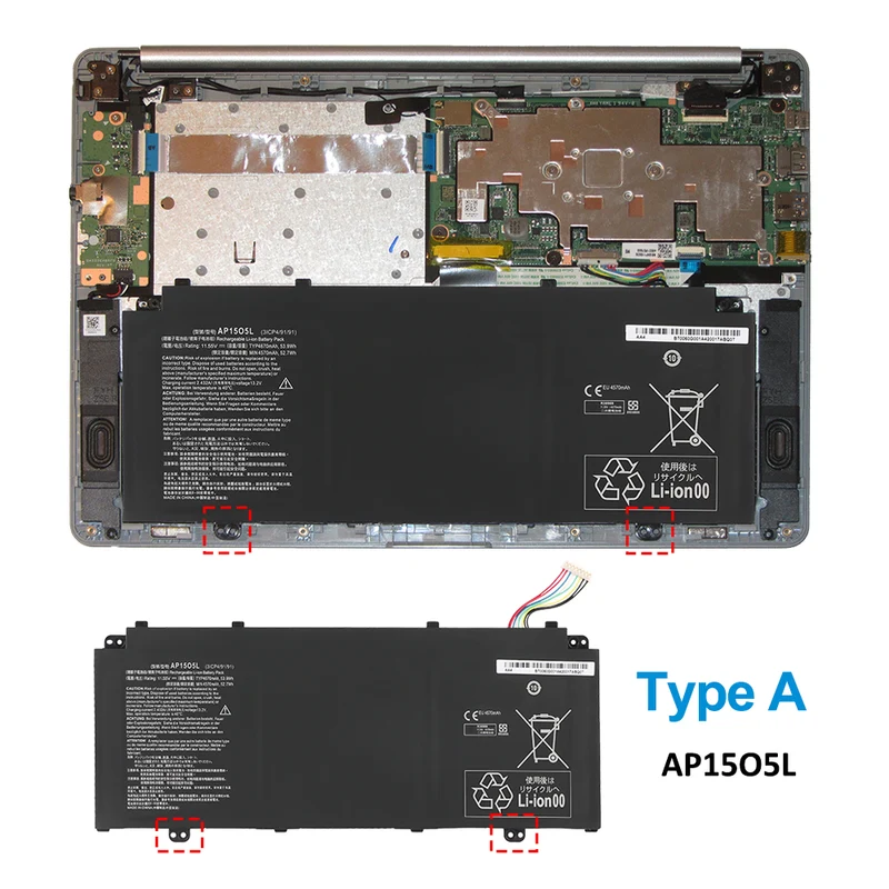 AP15O5L Battery for Acer Aspire S13 S5-371 11.55V 53.9Wh