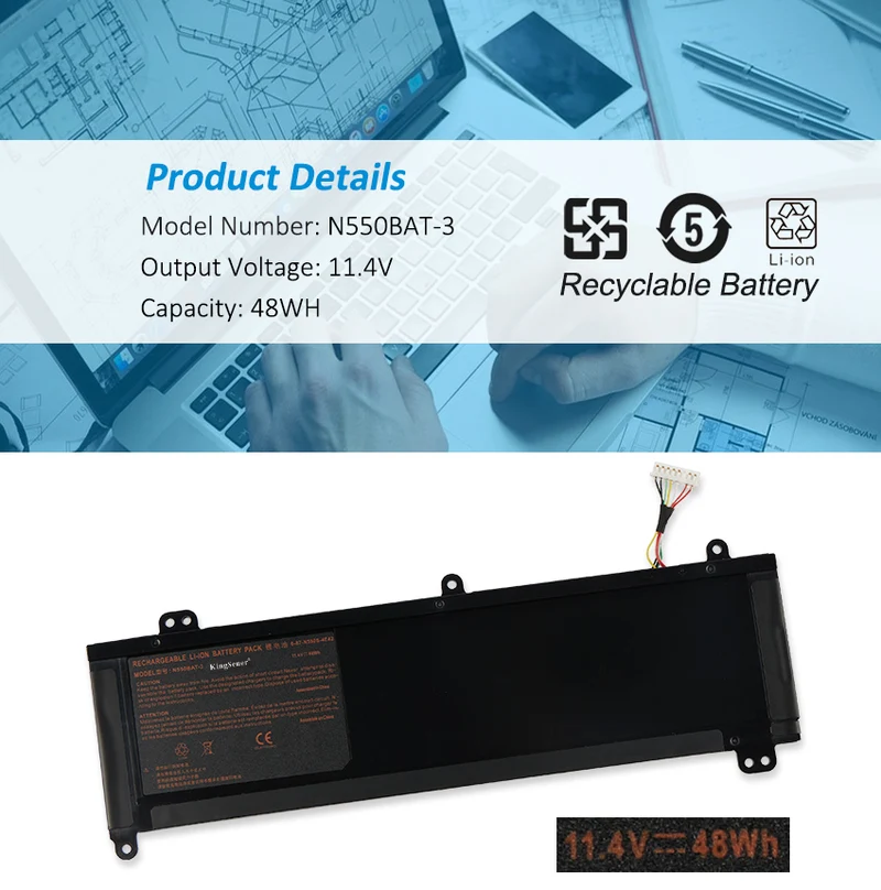 Clevo N550RC N550RN N551RC N551RN Battery N550BAT-3 48Wh