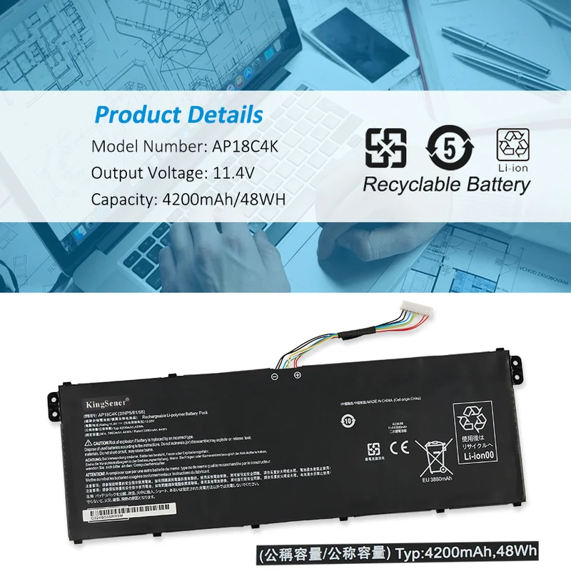 AP18C4K Laptop battery For Acer Aspire 5 A515-43 A515-43G A515-44 A515-44G A515-56 A515-56T For Acer Spin 3 SP314-54N Series
