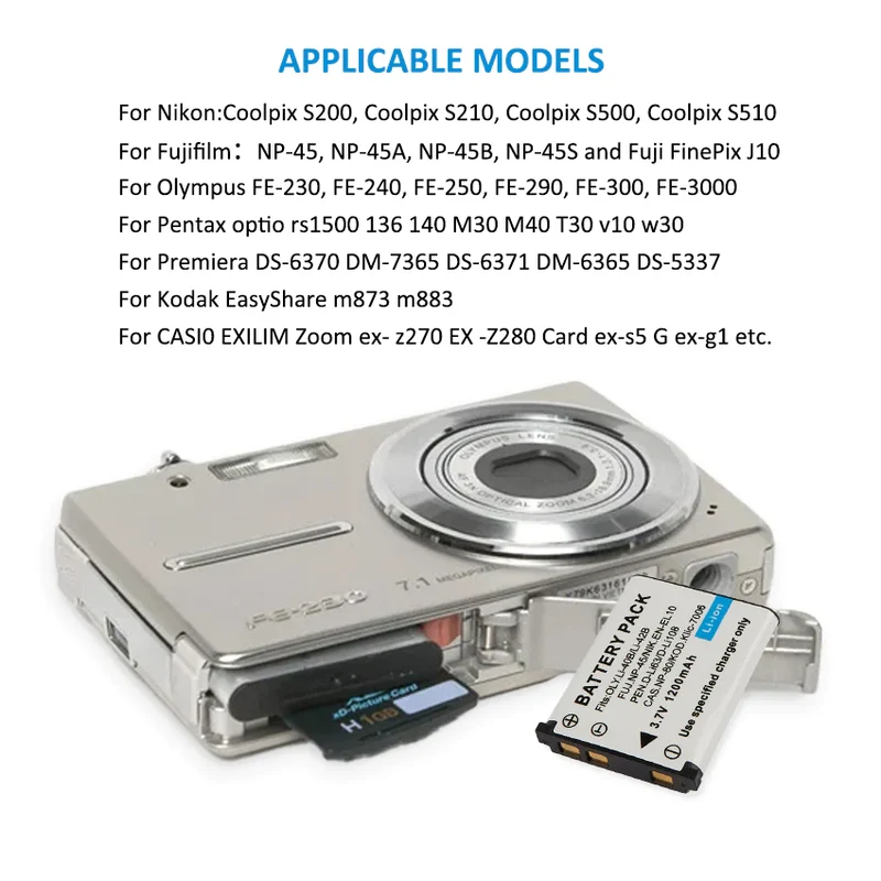 LI-40B Battery for Olympus FE-230 FE-240 FE-250 Camera