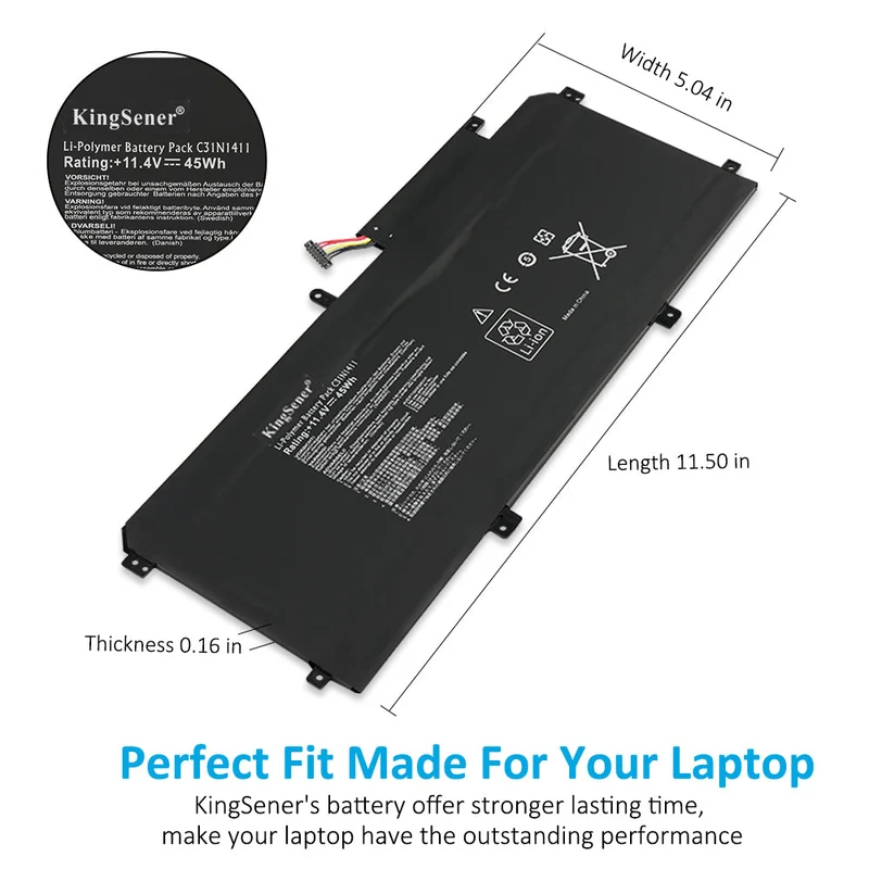 C31N1402 Battery for ASUS ZenBook UX305 UX305F UX305FA 45Wh
