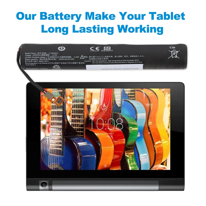 L15D2K31 Battery for Lenovo Yoga Tab3 YT3-850 6200mAh