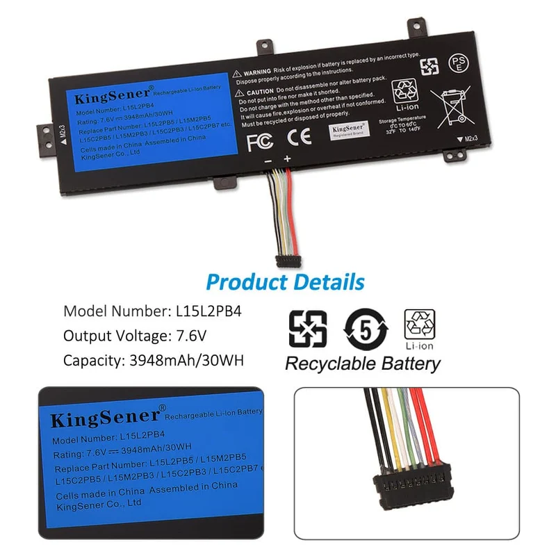 L15M2PB3 Battery for Lenovo IdeaPad 310 510 15ISK 15IKB 30Wh