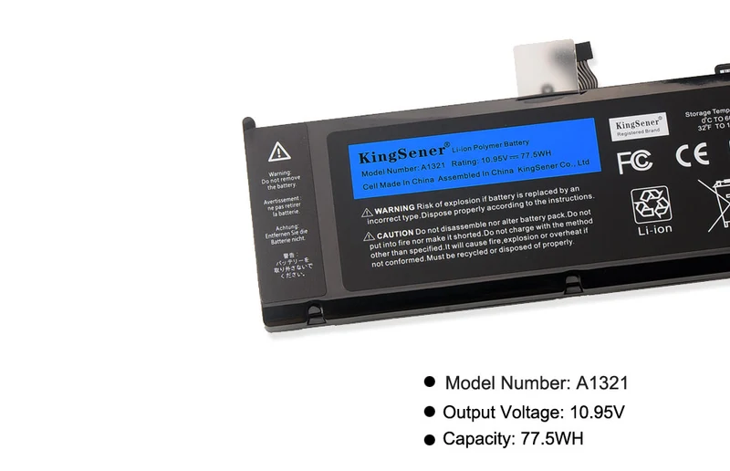 A1321 Battery for MacBook Pro 15 A1286 (Mid 2009–Late 2010) — 10.95V 77.5Wh