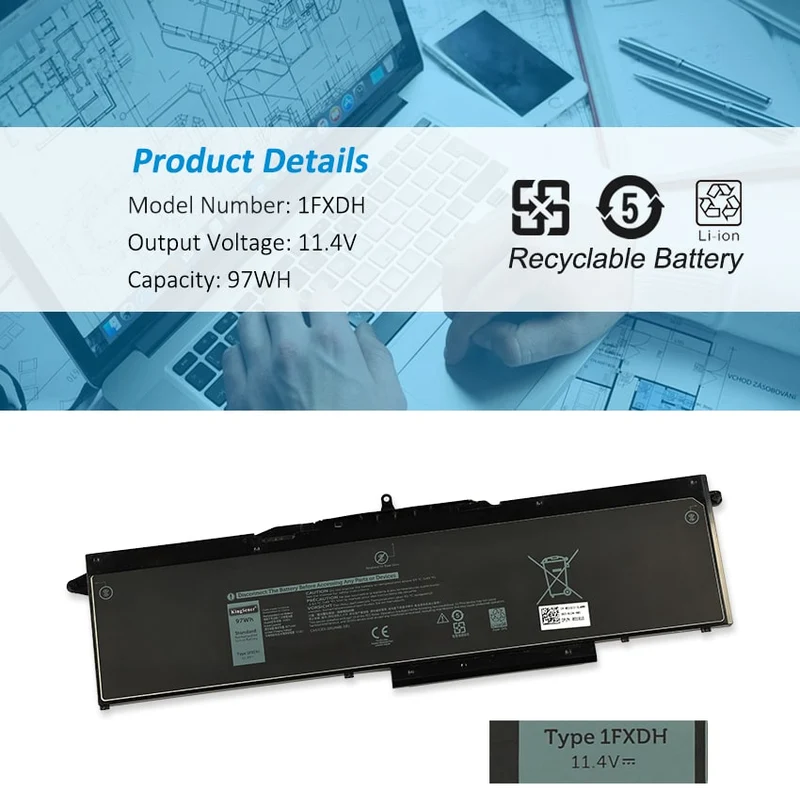 3HWPP 1FXDH Battery for Dell Latitude 15 5501 5511 97Wh