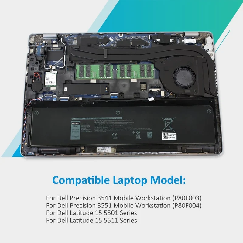 3HWPP 1FXDH Battery for Dell Latitude 15 5501 5511 97Wh