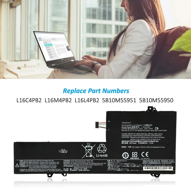 L16C4PB2 Battery for Lenovo IdeaPad 720S-14IKB V720-14 55Wh