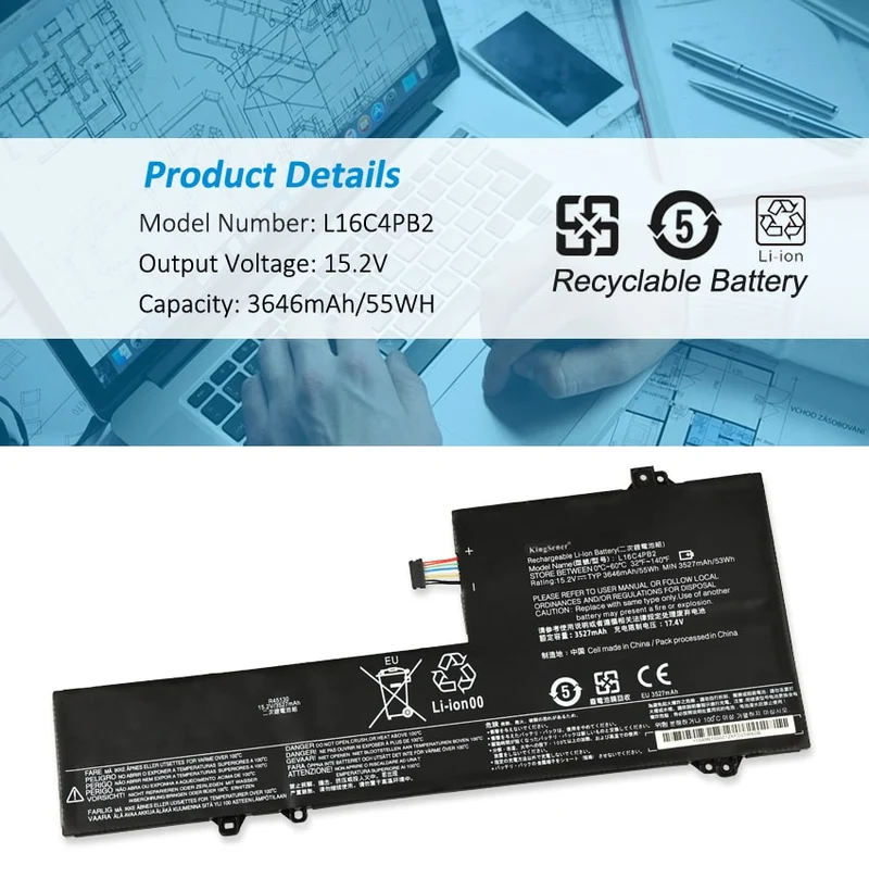 L16C4PB2 Battery for Lenovo IdeaPad 720S-14IKB V720-14 55Wh