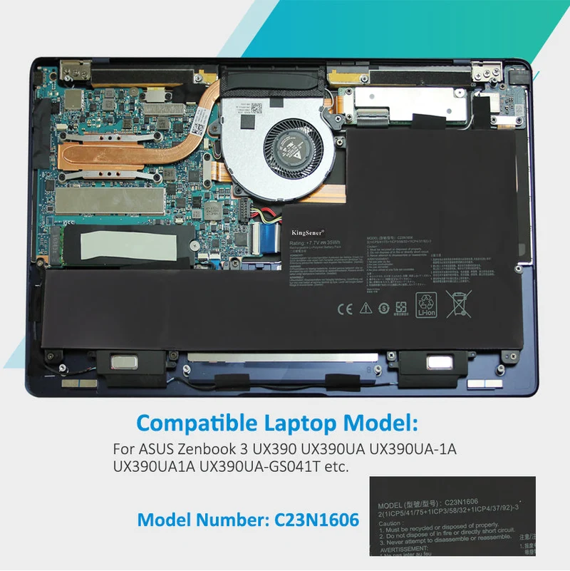 C23N1606 Battery for ASUS Zenbook 3 UX390 UX390UA 40Wh 7.7V