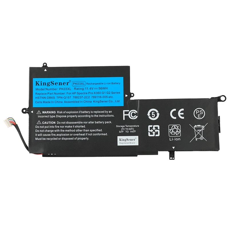PK03XL Replacement Battery for HP Spectre Pro x360 13 G1 G2 — 11.4V 56Wh