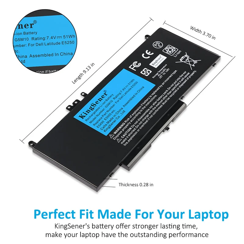 G5M10 Battery For Dell Latitude E5250 E5450 E5550 Notebook 15.6" WYJC2 8V5GX