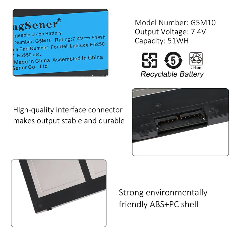 G5M10 Battery For Dell Latitude E5250 E5450 E5550 Notebook 15.6" WYJC2 8V5GX