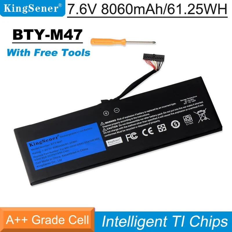BTY-M47 Laptop Battery For MSI GS40 6QD 6QE GS43 GS43VR 7RE 6RE MS-14A1